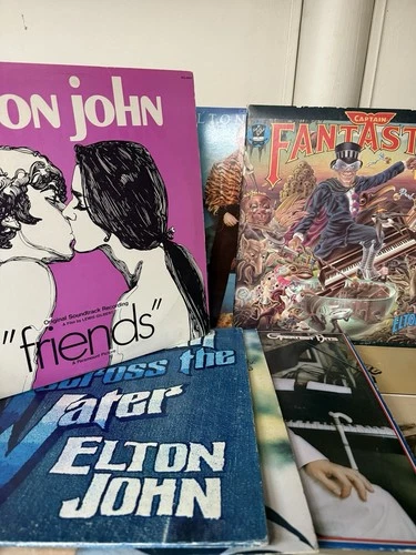 Lot of 10 Elton John Vinyl LP Records from the 1970s See Listing and Photos