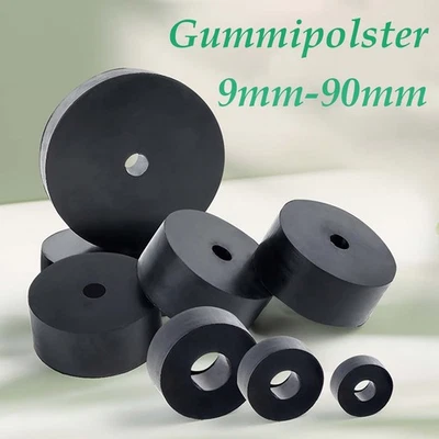 MARKENLOS Gummiauflage Gummiklotz Gummiblock Gummiunterlage Gummiplatte Gummi Ø 9 bis 90mm