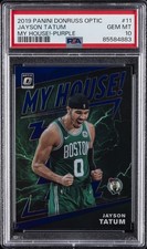 2019 PANINI DONRUSS OPTIC MY HOUSE! PURPLE #11 JAYSON TATUM PSA 10