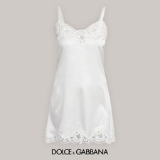 $1,145. Dolce & Gabbana lace-detail satin slip dress Nightie Nightgown top 40