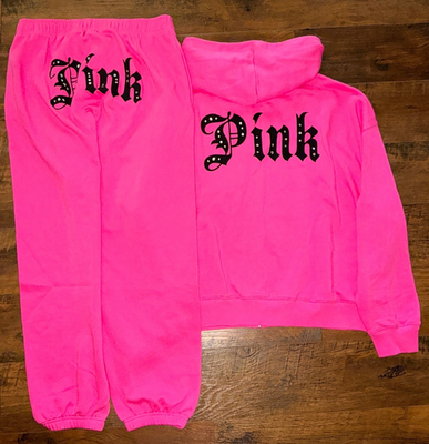 GFORE CHASING BIRDIES セーター 36 ピンク Victoria's Secret Pink Bling Campus FZ Hoodie + Pants Set Carmine