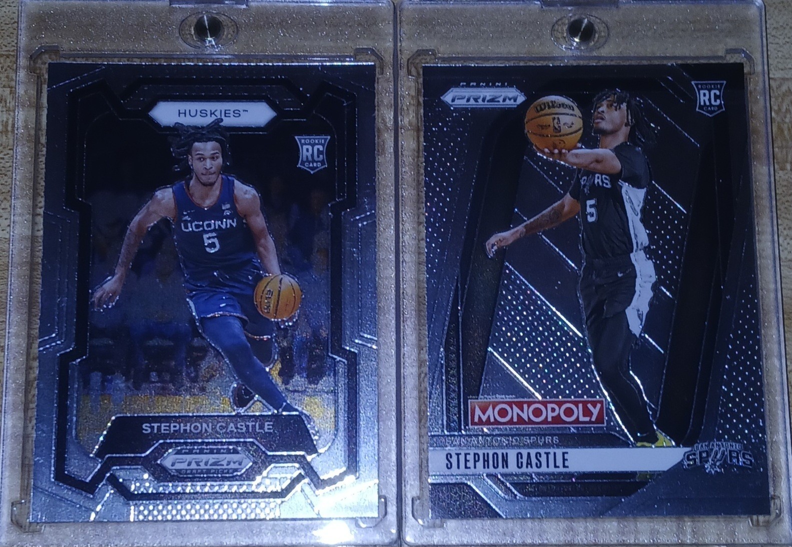 Stephon Castle 2024-25 Panini Prizm Draft Picks #17 & 2024-25 Prizm Monopoly Rc