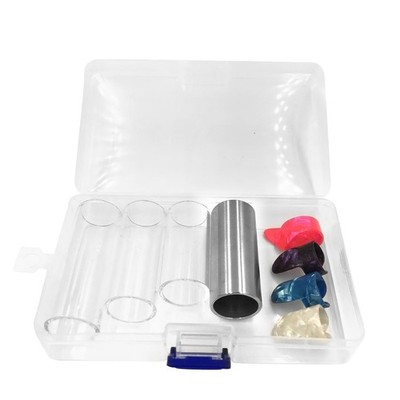Guitar Slide Bar Steel/Glass Finger Slides+ Guitar Picks Set for Guitar Ukulele