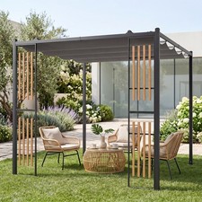Outdoor Garden Pergola 2.3 x 2.3 m Bioclimatic Pergola with Retractable Roof