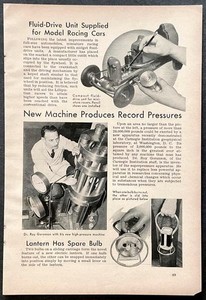 Tether Car “Fluid-Drive Unit Supplied for Model Racing Cars” 1940 pictorial