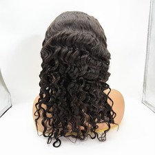Human Hair Wigs 16inch 1B Off Black 13x3 Lace Front Wig Deep Wave Cheap Wigs