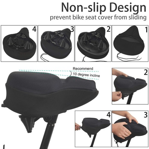 C6 Large Comfortable Exercise Bike Seat Cover - Wide Soft Foam & Gel Padded B... - Picture 5 of 7