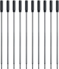Black Ink Refills 10pcs , Replaceable Pens Refills, 1mm Medium Tip - Black
