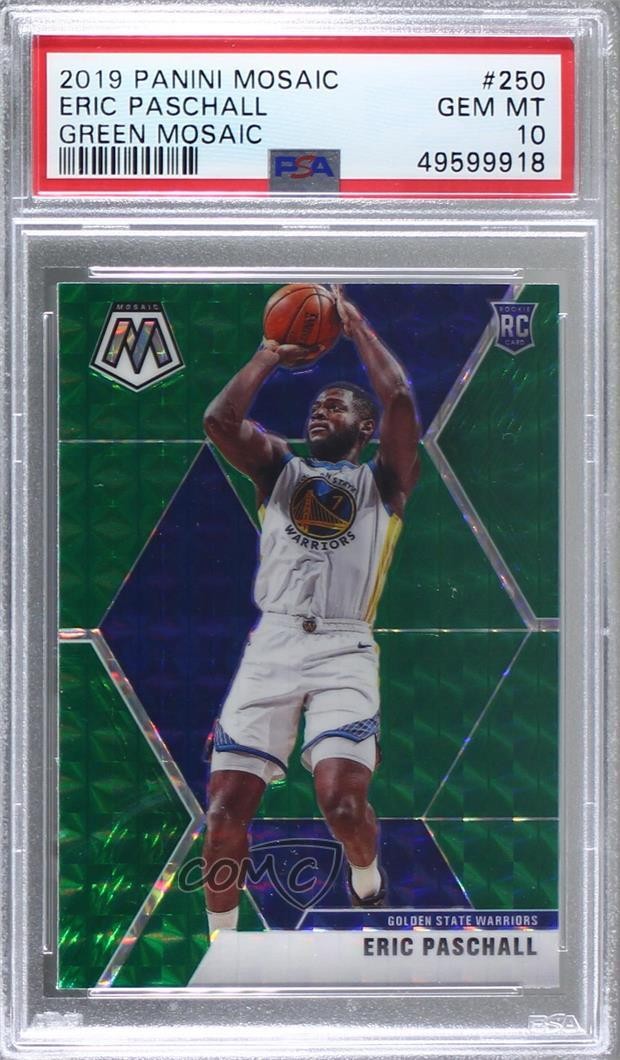2019-20 Panini Mosaic Rookies Green Prizm Eric Paschall #250 PSA 10 GEM MT y0y