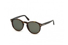 New Tom Ford Unisex Round Sunglasses FT0591 Ian-02 52N Dark Havana /Green 51mm
