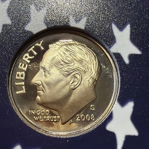 2008 S Silver Roosevelt - stunning Proof, DCAM Actual Coin 🇺🇸