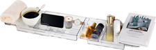 Expandable Bathtub Tray for Tub, Clear Acrylic Bath Caddy with Anti-Slip Design,