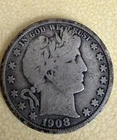 1908-D Barber Half Dollar Silver 50c