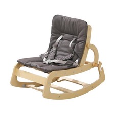 3-in-1 Baby Bouncer Adjustable Wooden Rocker Chair, Ergonomic Design Baby Lou...