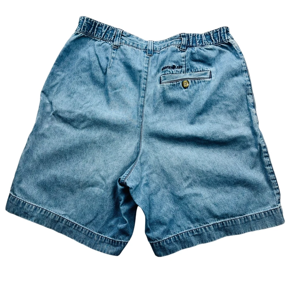 Mountain Lake Bermuda Shorts Women's Size 6 Blue Denim Pleated Slash Pockets - Image 2 of 4