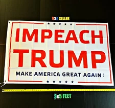 Impeach Trump Flag FREE FIRST CLASS SHIP Save America Dump Biden Anti ONE SIDED
