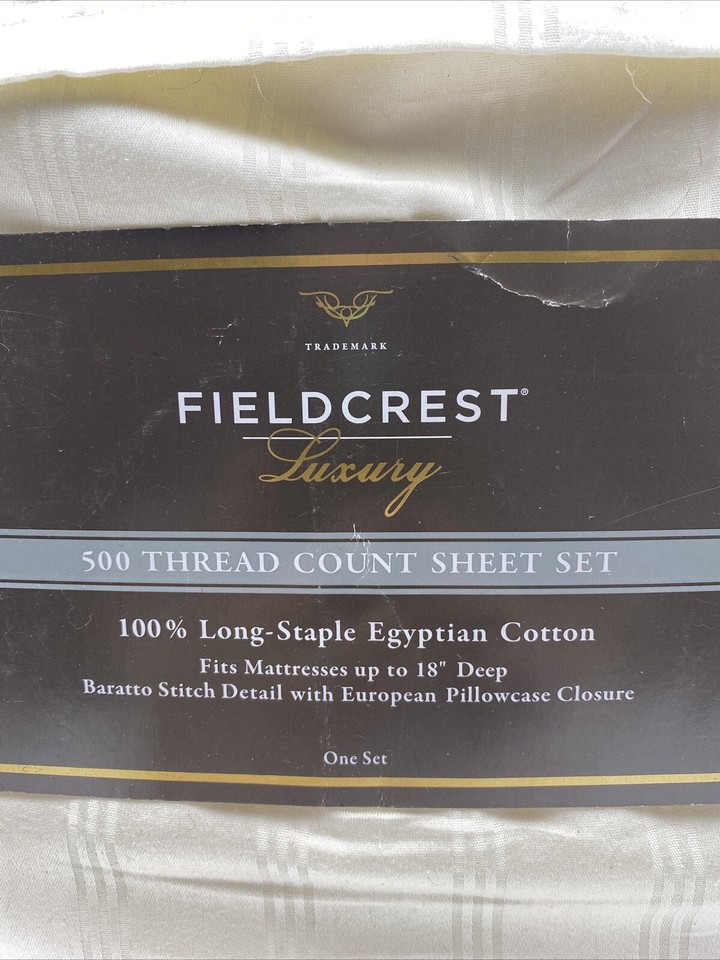 Fieldcrest Egyptian Cotton Luxury Sheets Full Size 500 Thread Count eBay
