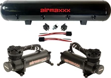 airmaxxx Dual 480 Black Air Compressors 5 Gallon Tank Air Ride Bag Suspension