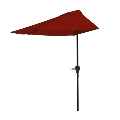 9-Ft Half Round Patio Umbrella Balcony Awning Deck Outdoor Décor Sun Protection - Picture 5 of 8