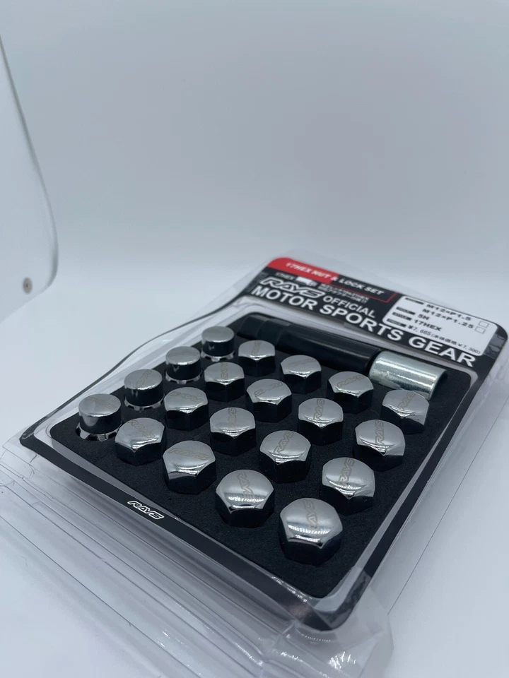 Rays lug Set of 20 Rays 17HEX Lug Nuts Lock 20pcs 12x1.5 Chrom Dc R honda Nsx - Image 4 of 4