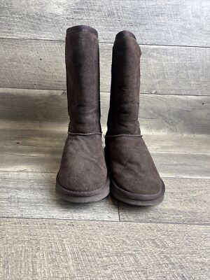 UGG Classic Tall 5815 Chocolate Brown W9 Leather Shearling Womens