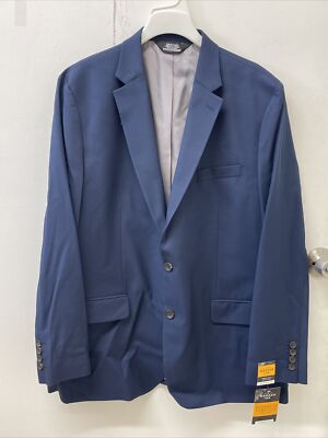 Haggar H26 Men's Big & Tall Tailored Fit Premium Stretch Suit Jacket - Blue 48R