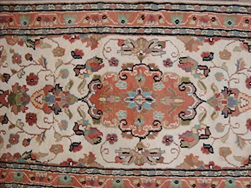 Area Rug Ivory Floral Hand Knotted Wool Silk Rug Runner Home Decor Carpet (2x6)' - Picture 4 of 9