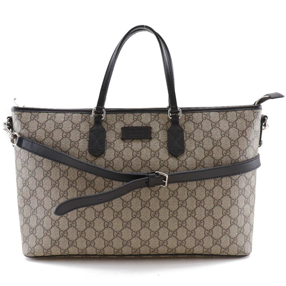 Sac fourre tout GUCCI GG Supreme 410748 2 voies marron/beige GG Supreme Canva...