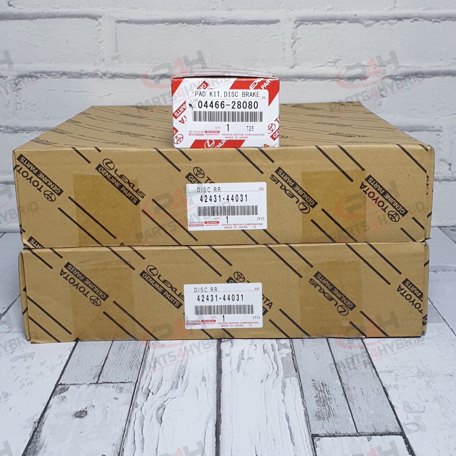 GENUINE TOYOTA ESTIMA HYBRID REAR BRAKE PADS & DISCS 04466-28080 & 42431-44031