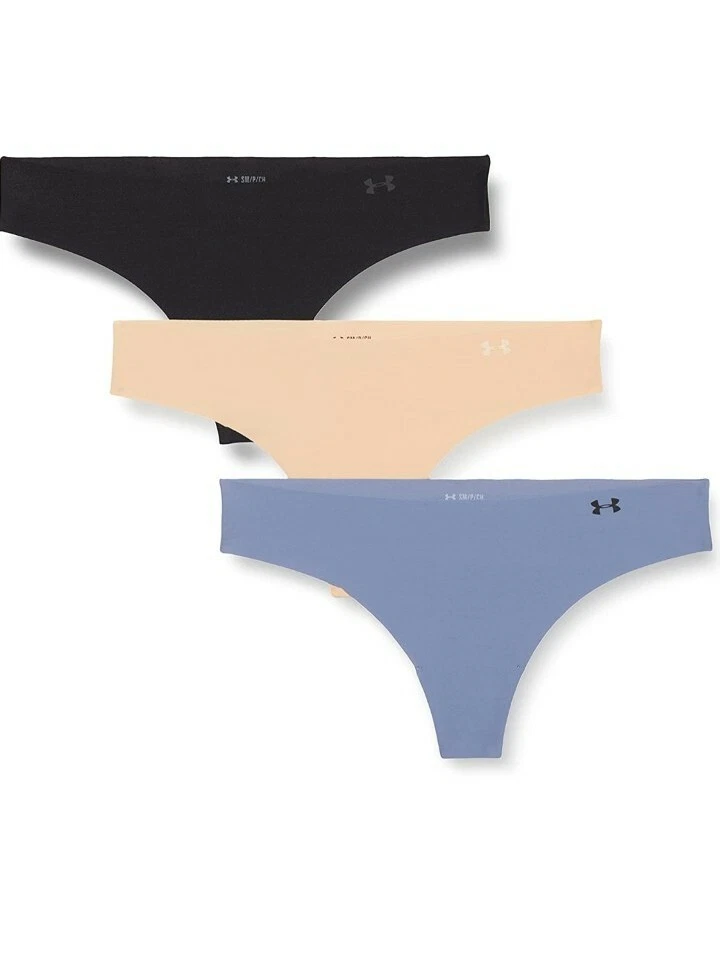 Under Armour Women's UA Pure Stretch Thong 3-Pack Underwear Size Large