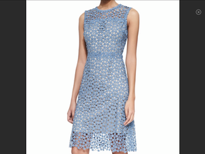 elie tahari blue lace dress