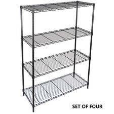 4PCS 4-Tier Heavy Duty Storage Shelves Garage Shelf Metal Shelving Organization
