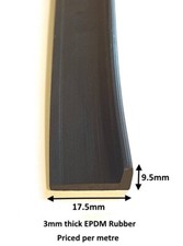 L Shaped Rubber Angle Section Edge Trim Seal 17.5 x 9.5 mm
