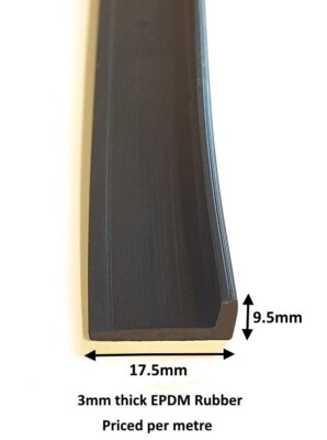L-Form Gummi Winkel Profil Rand Zierleiste Dichtung 17,5 x 9,5 mm
