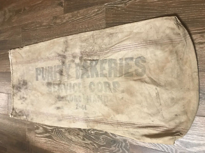 Vintage Purity Bakeries Service Corp. 1941 Canvas Heavy Cloth empty sack