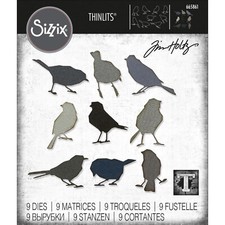 Sizzix Thinlits Dies Silhouette Birds By Tim Holtz 9Dies 665861 Mixed Media
