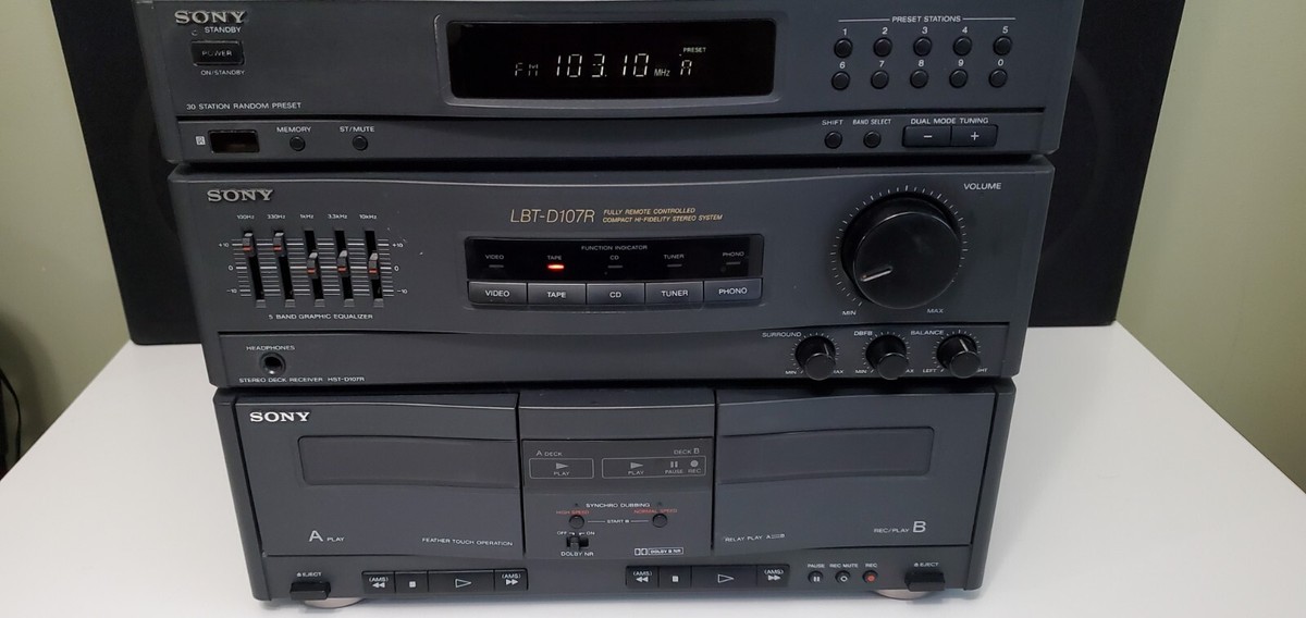 Sony Vintage Stereo HST/LBT-D107R W/ Remote (TAPE DECK B HAS HAD
