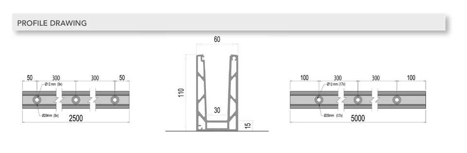 Black Glass Balustrade Channel 5 Metre Length Base Fix - Image 3 of 4