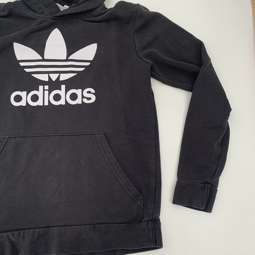 Adidas Youth Trefoil Hoodie Sweatshirt Black White Size 14/16 Youth XL - Picture 9 of 9