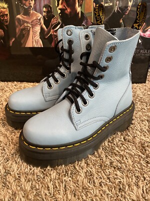 RARE Dr Martens Boots Womens Size Jadon III Leather Light Blue - Main Image