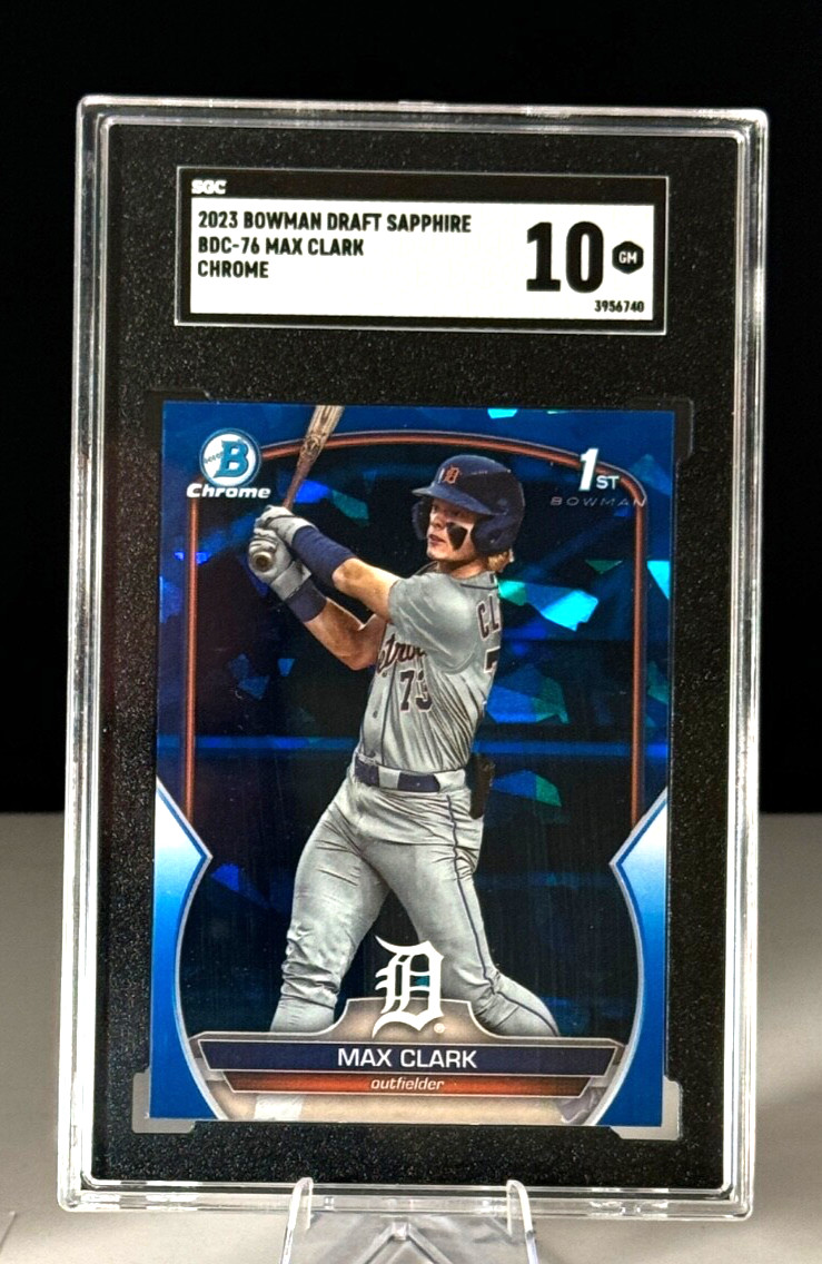 2023 Bowman Chrome Draft Sapphire Max Clark 1st Prospect #BDC76 SGC 10 Tigers