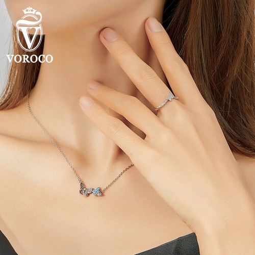 Suit Necklace Open Finger Ring S925 Sterling Silver Charm CZ Women Jewelry Gift - Picture 6 of 6