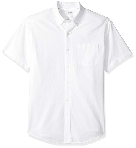 Mens Casual Shirt White Oxford Short Sleeve Regular Fit (M) - Amazon Essentials - Picture 3 of 6