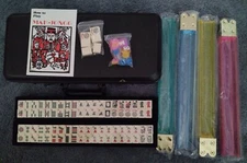 Modern Mah Jong Set with 152 Tiles & 18" Rails