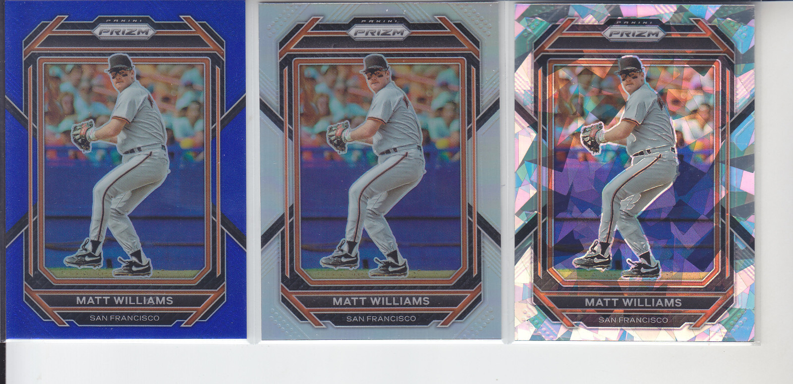 3 - 2023 Prizm MATT WILLIAMS Blue /149, Silver, Cracked Ice Giants #249
