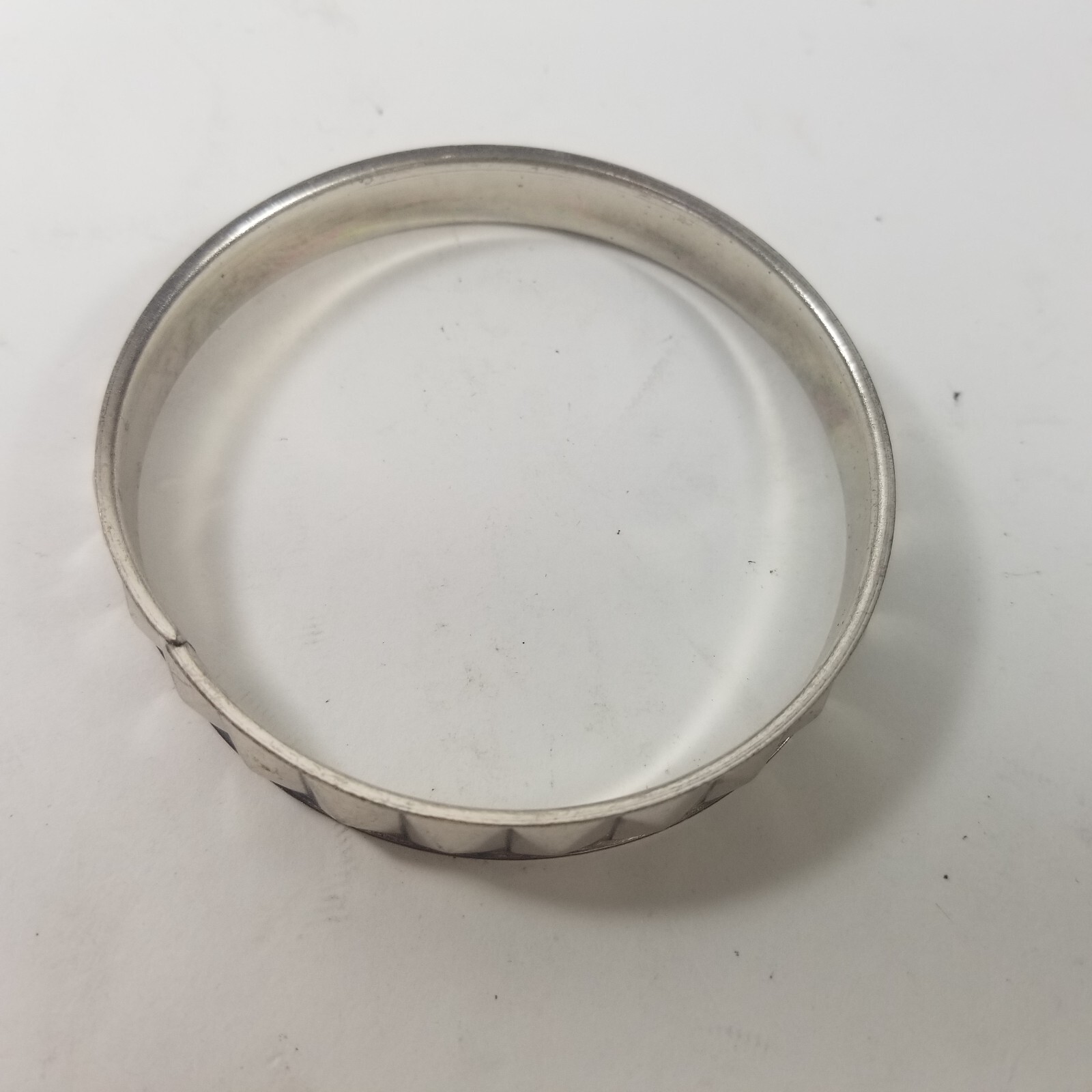 Bangle Bracelet Silver Tone Solid Square Diamond … - image 2