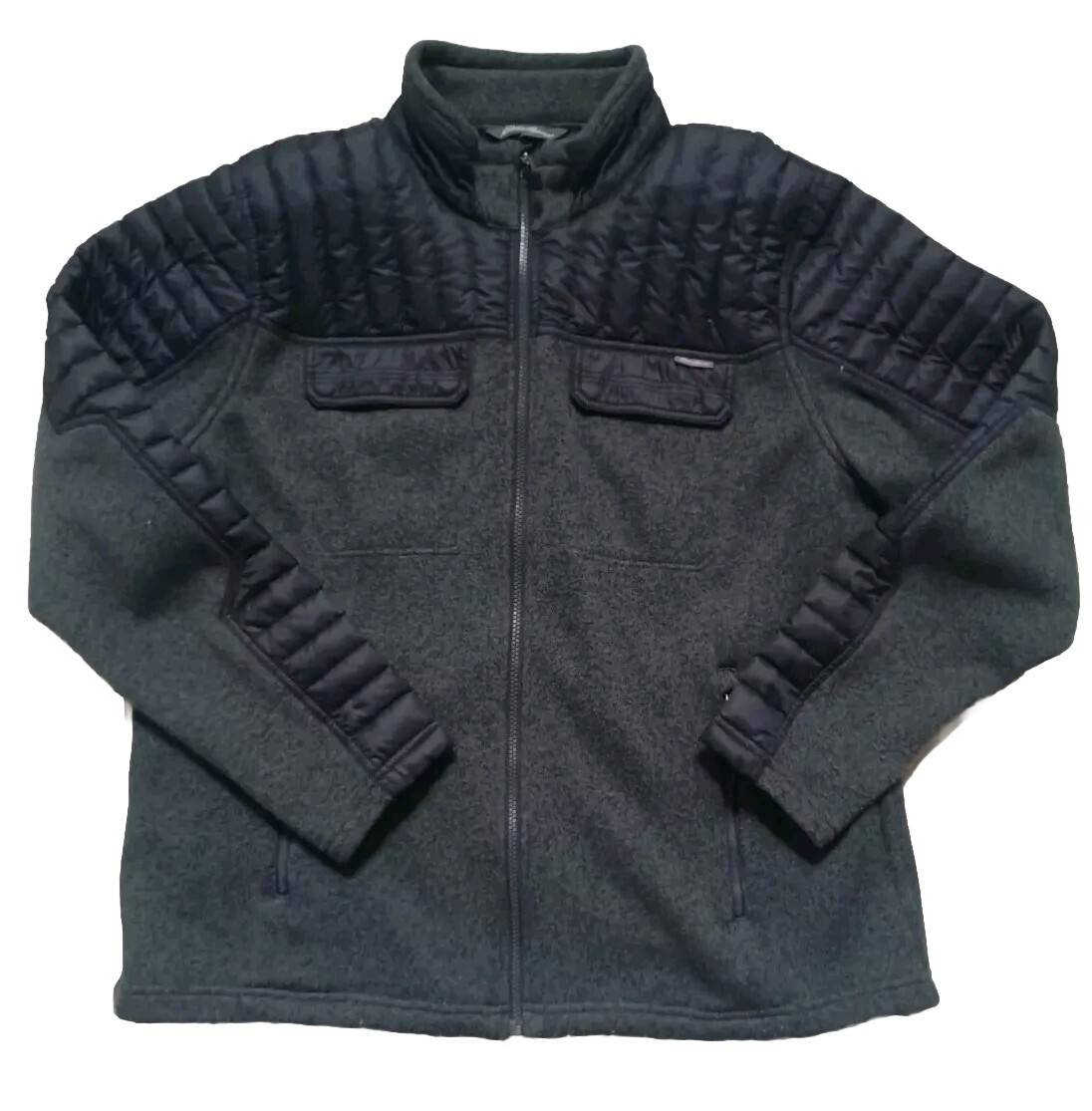 Eddie Bauer Jacket Mens XL Microtherm Hybrid Down Black Dark Gray Slim Fit EUC image 3