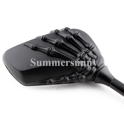 Motorcycle Motorbikes Skeleton Hand Claw Rear View Billet Mirrors Universal Fit