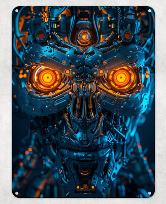 Cyber Maschine Roboter Metall Poster Wandschild Mann Höhle Schuppen Schlafzimmer Haus Küche