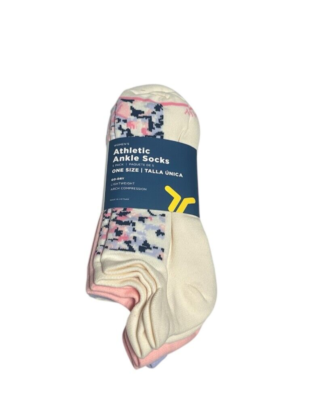 Old Navy – Confezione 5 Paia Calzini Donna Alla Caviglia – Stampa Animalier – Taglia Unica